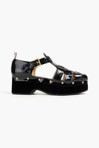  Thom Browne - Patent-leather Sandals - Black - Eu 36 
