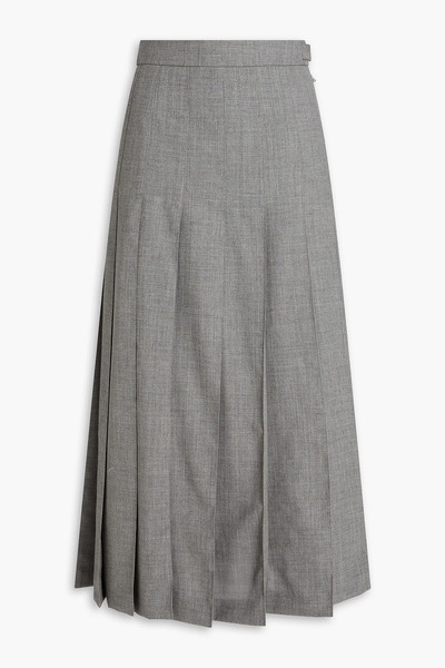  Thom Browne - Pleated Wool Midi Skirt - Gray - It 36 
