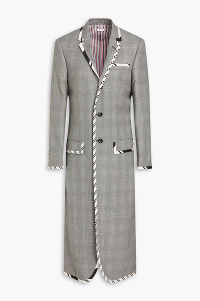  Thom Browne - Prince Of Wales Checked Wool Coat - Black - It 40 