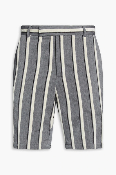  Thom Browne - Striped Twill Shorts - Gray - 2 