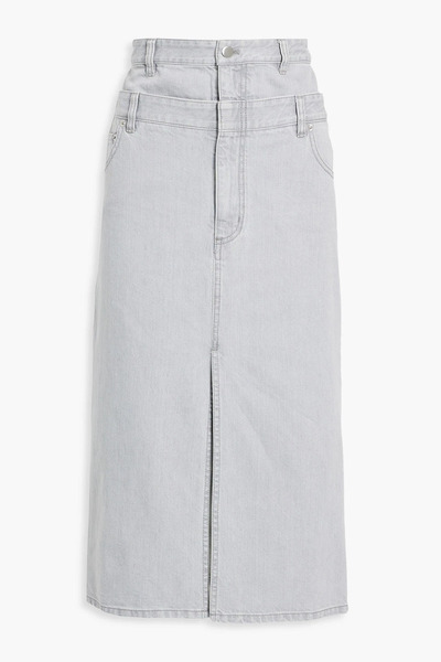  Tibi - Paneled Denim Midi Skirt - Gray - 24 