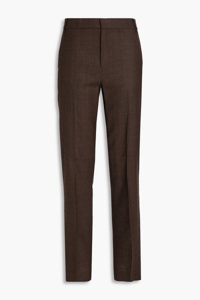 Tibi - Prince Of Wales Checked Wool Slim-leg Pants - Brown - Us 2 
