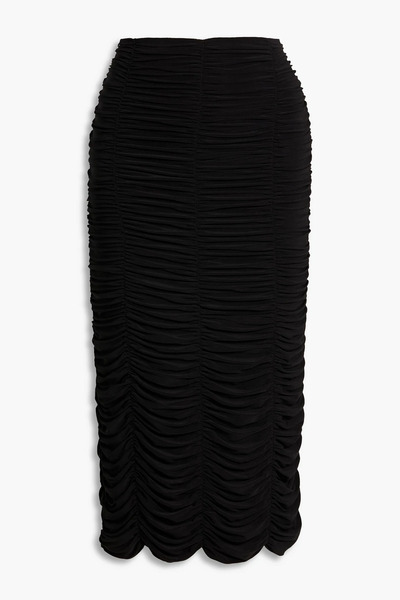  Tibi - Ruched Stretch-jersey Midi Skirt - Black - Us 0 