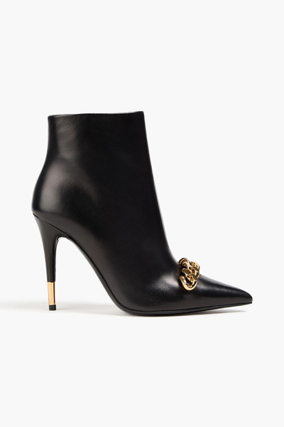  Tom Ford - Iconic Chain 105 Leather Ankle Boots - Black - Eu 36.5 