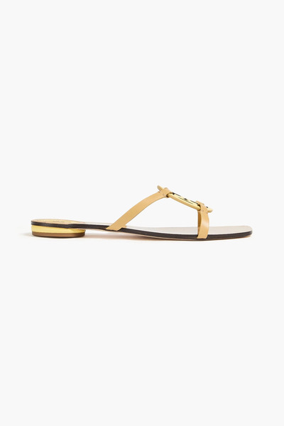  Tory Burch - Geo Bombe Embellished Leather Slides - Yellow - Us 5 