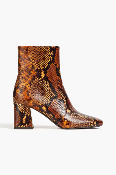  Tory Burch - Gigi 70 Snake-effect Leather Ankle Boots - Animal Print - Us 5 