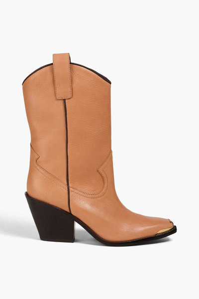  Tory Burch - Pebbled-leather Cowboy Boots - Brown - Us 6.5 