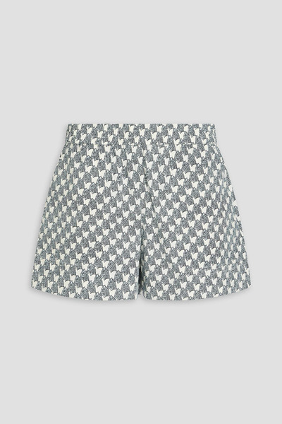  Tory Burch - Printed Stretch-cotton Poplin Shorts - Blue - Us 4 