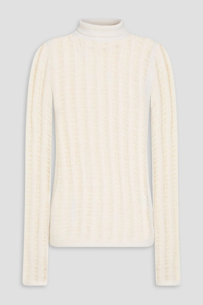  Totême - Distressed Silk Turtleneck Sweater - White - Xxs 