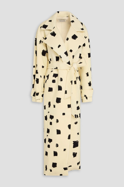  Tove - Adut Belted Printed Wool-blend Felt Coat - White - Fr 36 