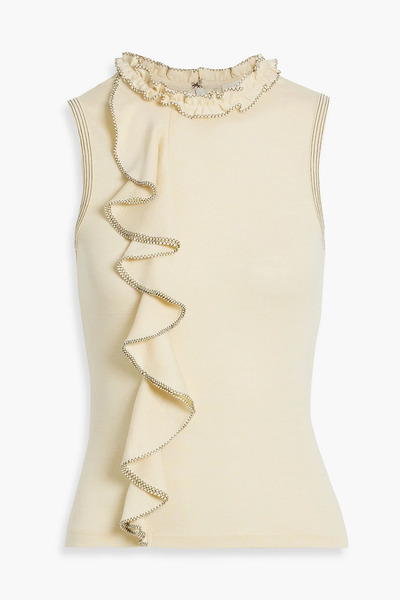  Ulla Johnson - Brea Ruffled Wool Top - Yellow - S 