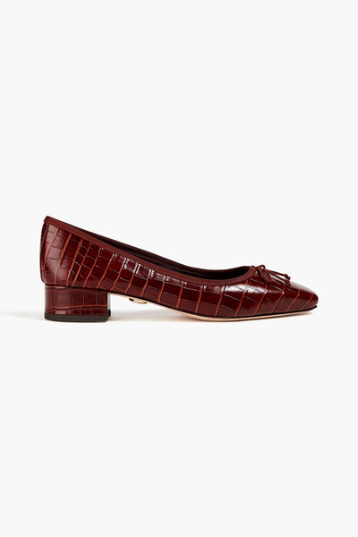  Veronica Beard - Cecile Bow-detailed Croc-effect Leather Pumps - Brown - Us 6 