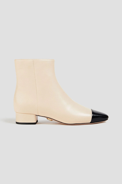  Veronica Beard - Cecile Two-tone Leather Ankle Boots - White - Us 5 