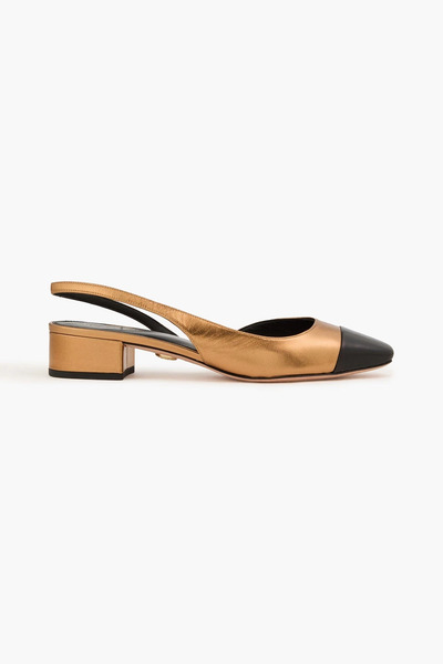  Veronica Beard - Cecile Two-tone Metallic Leather Slingback Pumps - Metallic - Us 6.5 