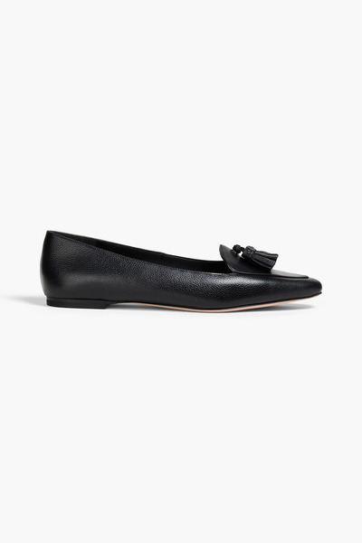  Veronica Beard - Cleo Tasseled Pebbled-leather Loafers - Black - Us 5.5 