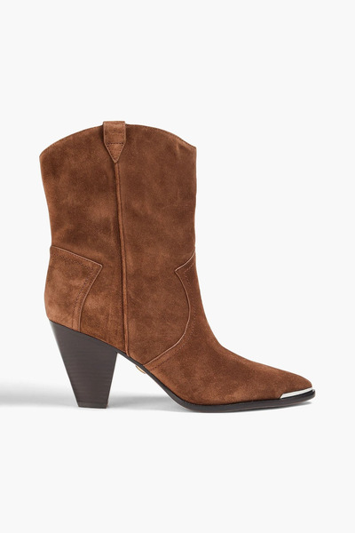  Veronica Beard - Cody Embellished Suede Ankle Boots - Brown - Us 8 