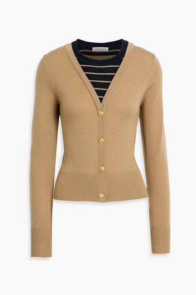  Veronica Beard - Enza Layered Striped Wool Sweater - Neutral - Xxs 