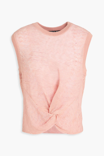  Veronica Beard - Kellen Twisted Linen-blend Vest - Pink - S 