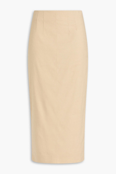  Veronica Beard - Kimpton Linen-blend Midi Pencil Skirt - Neutral - Us 2 