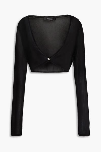  Versace - Cropped Knitted Cardigan - Black - It 42 
