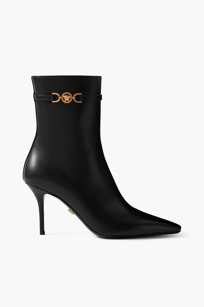  Versace - Embellished Leather Ankle Boots - Black - Eu 39 