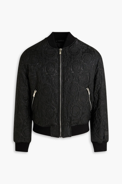  Versace - Metallic Brocade Bomber Jacket - Black - It 46 