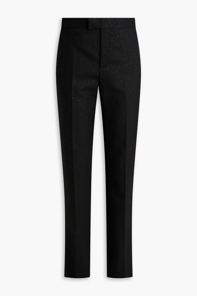  Versace - Metallic Wool-blend Twill Pants - Black - It 48 