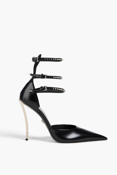  Versace - Pinpoint Spiked Leather Pumps - Black - Eu 36 