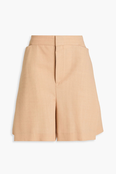  Victoria Beckham - Layered Wool-blend Shorts - Neutral - Uk 8 
