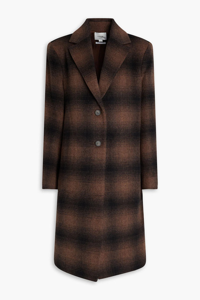  Vince. - Checked Wool-blend Felt Coat - Brown - L 