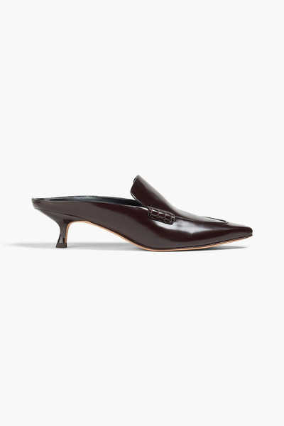  Vince. - Samy Glossed-leather Mules - Brown - Eu 36 