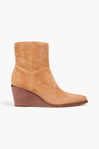  Vince. - Suede Wedge Ankle Boots - Neutral - Us 7 