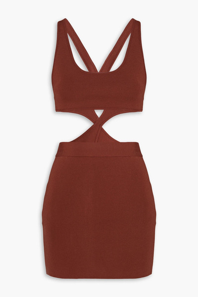  Zeynep Arcay - Cutout Stretch-knit Mini Dress - Brown - Us 0 