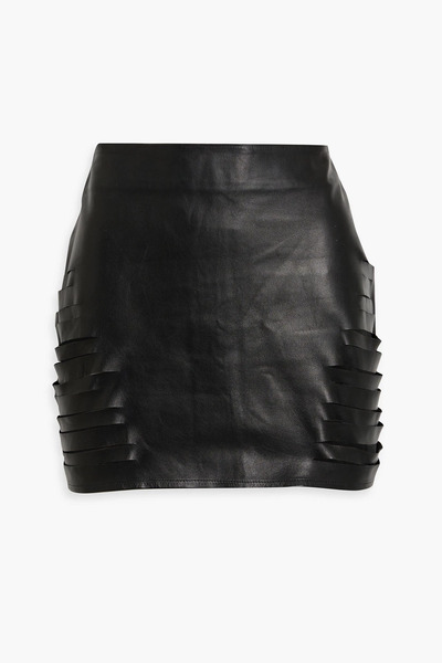  Zeynep Arcay - Sliced Leather Mini Skirt - Black - Us 10 