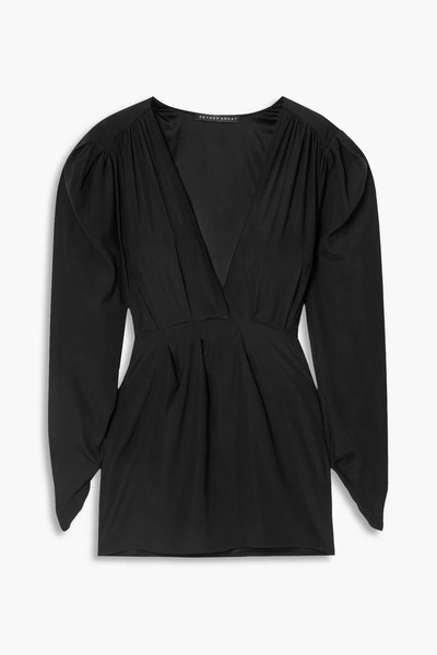  Zeynep Arcay - Wrap-effect Gathered Silk Mini Dress - Black - Us 4 