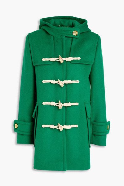  Zimmermann - Brushed Wool-blend Felt Hooded Coat - Green - 1 