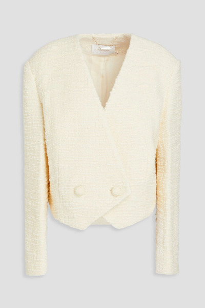  Zimmermann - Cropped Double-breasted Wool-blend Tweed Blazer - White - 2 