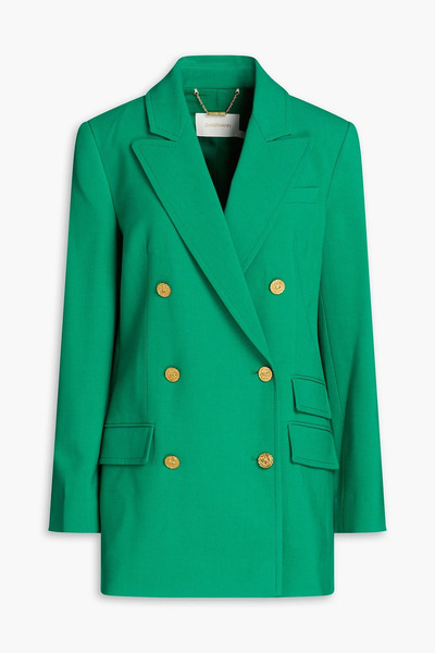  Zimmermann - Double-breasted Crepe Blazer - Green - 0 