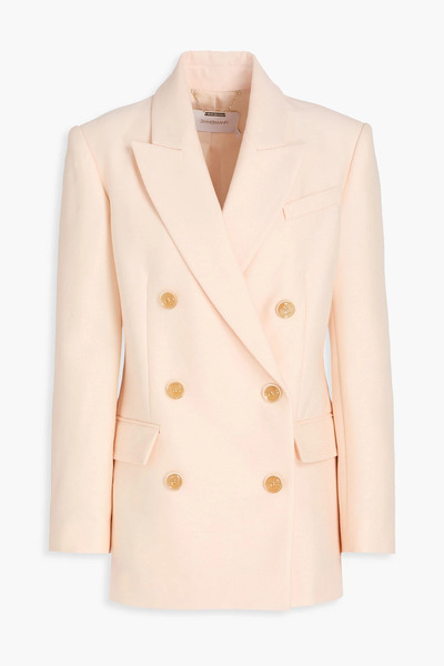  Zimmermann - Double-breasted Wool And Silk-blend Blazer - Pink - 00 