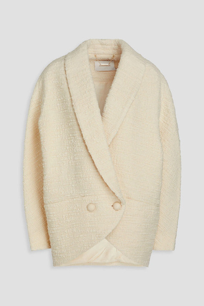  Zimmermann - Double-breasted Wool-blend Tweed Coat - White - 00 