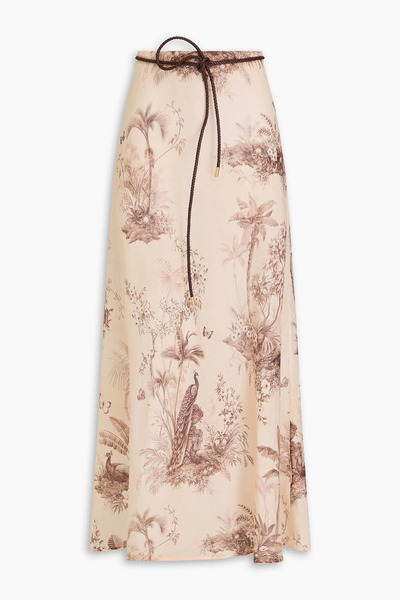  Zimmermann - Floral-print Linen Maxi Skirt - Neutral - 00 