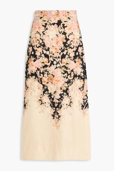  Zimmermann - Floral-print Linen Maxi Skirt - White - 00 