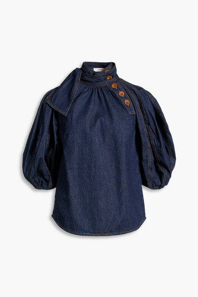  Zimmermann - Gathered Denim Blouse - Blue - 0 
