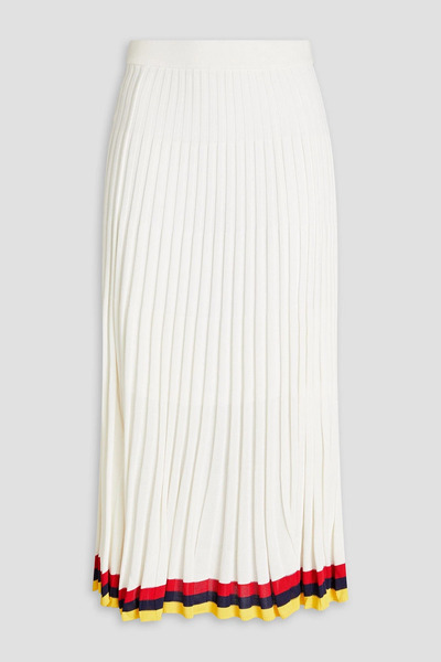  Zimmermann - Striped Ribbed-knit Midi Skirt - White - 1 