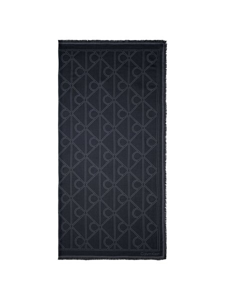  Calvin Klein Szalik Damski Kobiety Modal Czarny|szary, One Size 