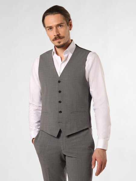  Finshley & Harding London Męska Kamizelka Modułowa - Wesdon Mężczyźni Slim Fit Sztuczne Włókno Szary, 44 