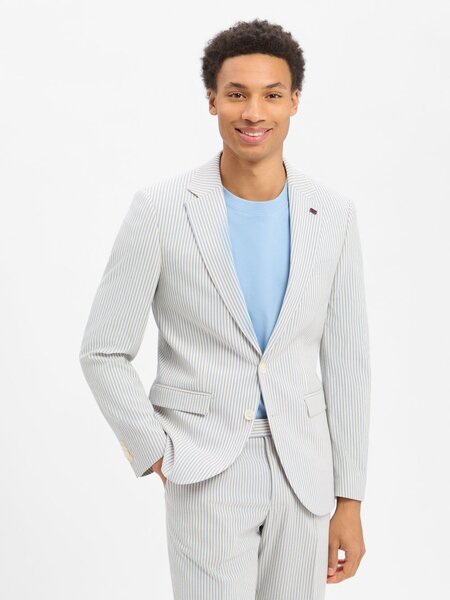  Finshley & Harding London Męska Kurtka Modułowa - Brixdon Mężczyźni Slim Fit Sztuczne Włókno Niebieski|biały, 46 