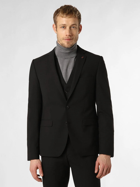  Finshley & Harding London Męska Marynarka Od Garnituru Modułowego Mężczyźni Slim Fit Sztuczne Włókno Czarny, 23 