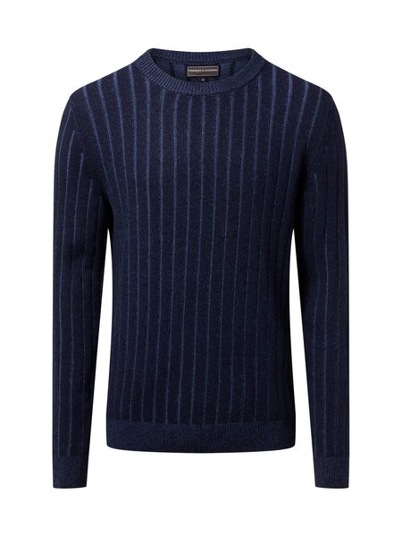  Finshley & Harding Męski Sweter Z Dzianiny Z Wełną I Kaszmirem Mężczyźni Sztuczne Włókno Niebieski, Xl 