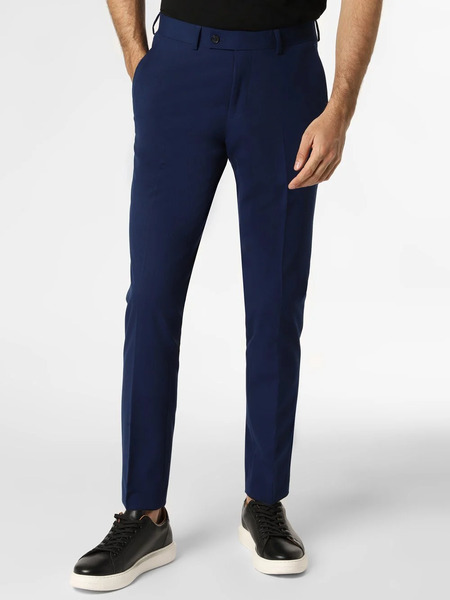  Finshley & Harding Męskie Spodnie Od Garnituru Modułowego Mężczyźni Slim Fit Sztuczne Włókno Niebieski, 23 